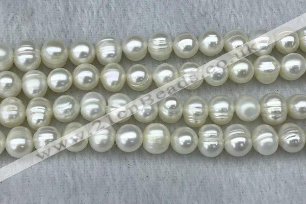 FWP84 15 inches 8mm - 9mm potato white freshwater pearl strands