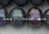 FWP92 15 inches 8mm - 9mm potato black freshwater pearl strands