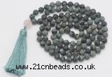 GMN1035 Hand-knotted 8mm, 10mm matte kambaba jasper 108 beads mala necklace with tassel