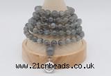 GMN1138 Hand-knotted 8mm, 10mm labradorite 108 beads mala necklaces with charm