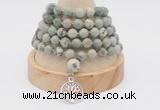 GMN1162 Hand-knotted 8mm, 10mm artistic jasper 108 beads mala necklaces with charm