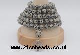 GMN1163 Hand-knotted 8mm, 10mm dalmatian jasper 108 beads mala necklaces with charm