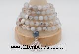 GMN1188 Hand-knotted 8mm, 10mm montana agate 108 beads mala necklaces with charm