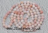 GMN119 Hand-knotted 6mm pink opal 108 beads mala necklaces