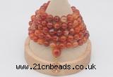 GMN1197 Hand-knotted 8mm, 10mm red banded agate 108 beads mala necklaces with charm