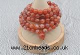 GMN1212 Hand-knotted 8mm, 10mm fire agate 108 beads mala necklaces with charm