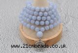 GMN1214 Hand-knotted 8mm, 10mm blue lace agate 108 beads mala necklaces with charm