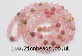 GMN123 Hand-knotted 6mm volcano cherry quartz 108 beads mala necklaces