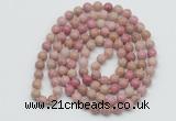 GMN129 Hand-knotted 6mm pink wooden jasper 108 beads mala necklaces