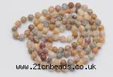 GMN135 Hand-knotted 6mm yellow crazy lace agate 108 beads mala necklaces