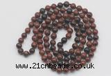 GMN139 Hand-knotted 6mm mahogany obsidian 108 beads mala necklaces