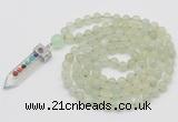 GMN1433 Hand-knotted 8mm, 10mm New jade 108 beads mala necklace with pendant