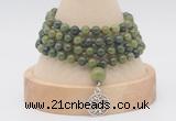 GMN2449 Hand-knotted 6mm Canadian jade 108 beads mala necklaces with charm