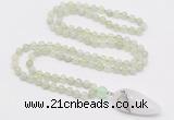 GMN4017 Hand-knotted 8mm, 10mm New jade 108 beads mala necklace with pendant