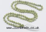 GMN4018 Hand-knotted 8mm, 10mm China jade 108 beads mala necklace with pendant