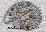 GMN403 Hand-knotted 8mm, 10mm silver needle agate 108 beads mala necklaces