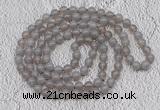 GMN404 Hand-knotted 8mm, 10mm grey agate 108 beads mala necklaces