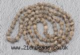 GMN466 Hand-knotted 8mm, 10mm feldspar 108 beads mala necklaces