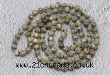 GMN468 Hand-knotted 8mm, 10mm rhyolite 108 beads mala necklaces