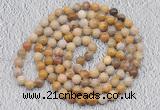 GMN477 Hand-knotted 8mm, 10mm fossil coral 108 beads mala necklaces