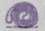 GMN483 Hand-knotted 8mm, 10mm amethyst 108 beads mala necklaces