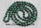 GMN502 Hand-knotted 8mm, 10mm green tiger eye 108 beads mala necklaces