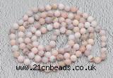 GMN510 Hand-knotted 8mm, 10mm natural pink opal 108 beads mala necklaces