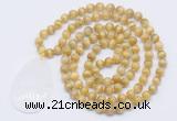 GMN5102 Hand-knotted 8mm, 10mm golden tiger eye 108 beads mala necklace with pendant