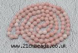 GMN511 Hand-knotted 8mm, 10mm Chinese pink opal 108 beads mala necklaces