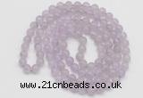 GMN520 Hand-knotted 8mm, 10mm lavender amethyst 108 beads mala necklaces