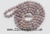 GMN522 Hand-knotted 8mm, 10mm lepidolite 108 beads mala necklaces