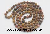 GMN524 Hand-knotted 8mm, 10mm red moss agate 108 beads mala necklaces