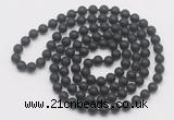 GMN540 Hand-knotted 8mm, 10mm matte black onyx 108 beads mala necklaces