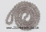 GMN5506 Hand-knotted 6mm matte grey agate 108 beads mala necklaces