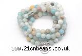 GMN7003 8mm amazonite 108 mala beads wrap bracelet necklace