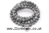 GMN7015 8mm grey picture jasper 108 mala beads wrap bracelet necklace