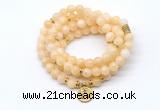 GMN7027 8mm honey jade 108 mala beads wrap bracelet necklace