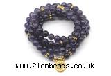 GMN7038 8mm amethyst 108 mala beads wrap bracelet necklace