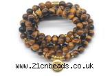 GMN7042 8mm yellow tiger eye 108 mala beads wrap bracelet necklace