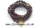 GMN7043 8mm red tiger eye 108 mala beads wrap bracelet necklace