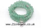 GMN7052 8mm green aventurine 108 mala beads wrap bracelet necklaces