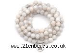 GMN7063 8mm white crazy lace agate 108 mala beads wrap bracelet necklaces