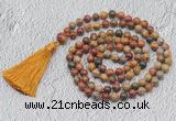 GMN709 Hand-knotted 8mm, 10mm picasso jasper 108 beads mala necklaces with tassel