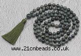 GMN717 Hand-knotted 8mm, 10mm kambaba jasper 108 beads mala necklaces with tassel