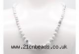 GMN7311 white howlite graduated beaded necklace & bracelet set