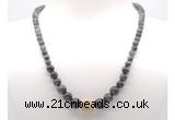 GMN7319 black labradorite graduated beaded necklace & bracelet set