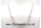 GMN7321 white crazy lace agate graduated beaded necklace & bracelet set