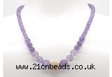 GMN7326 amethyst graduated beaded necklace & bracelet set