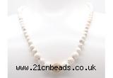 GMN7340 white howlite graduated beaded necklace & bracelet set