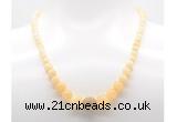 GMN7341 honey jade graduated beaded necklace & bracelet set